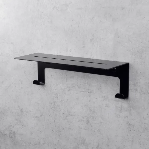 Raft pentru baie Daske Floating Shower Shelves Grohys Adhesive Aluminiu/ Black Mono photo 2