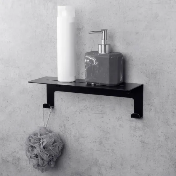 Raft pentru baie Daske Floating Shower Shelves Grohys Adhesive Aluminiu/ Black Mono photo 3