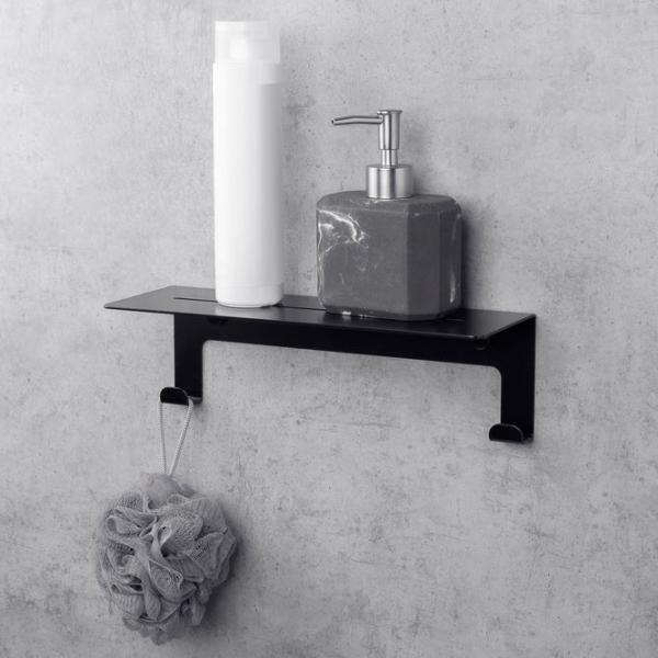 Raft pentru baie Daske Floating Shower Shelves Grohys Adhesive Aluminiu/ Black Mono photo 3