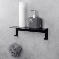 Raft pentru baie Daske Floating Shower Shelves Grohys Adhesive Aluminiu/ Black Mono photo 3