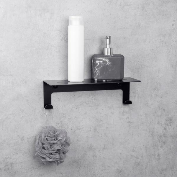 Raft pentru baie Daske Floating Shower Shelves Grohys Adhesive Aluminiu/ Black Mono photo 5