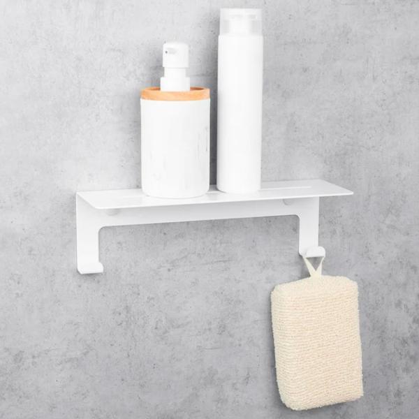 Полка для ванной Daske Floating Shower Shelves Grohys Adhesive Алюминий/ White Mono photo 2