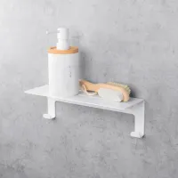 Raft pentru baie Daske Floating Shower Shelves Grohys Adhesive Aluminiu/ White Mono photo 3