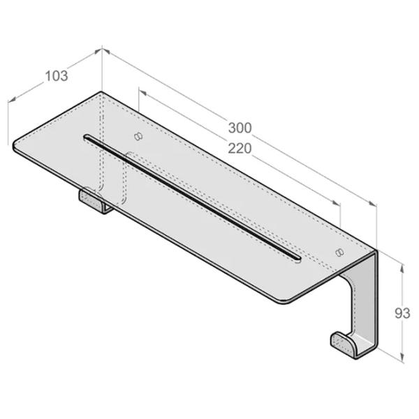 Полка для ванной Daske Floating Shower Shelves Grohys Adhesive Алюминий/ White Mono photo 6