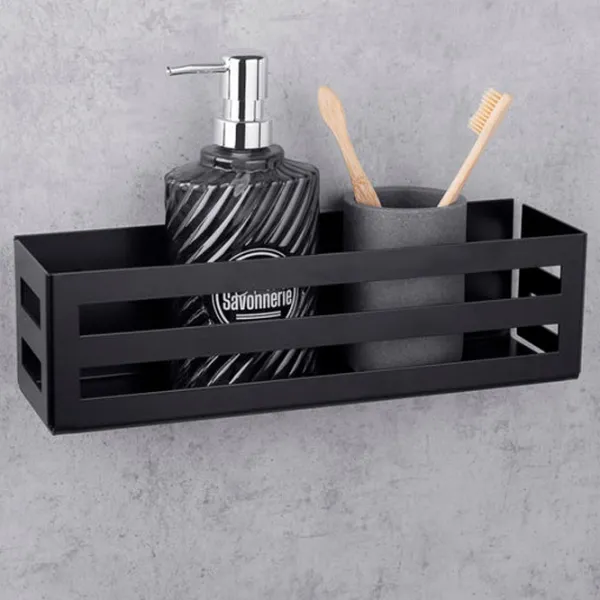 Полка для ванной Daske Shelf-Organizer Country Adhesive Алюминий/ Black Mono photo 2