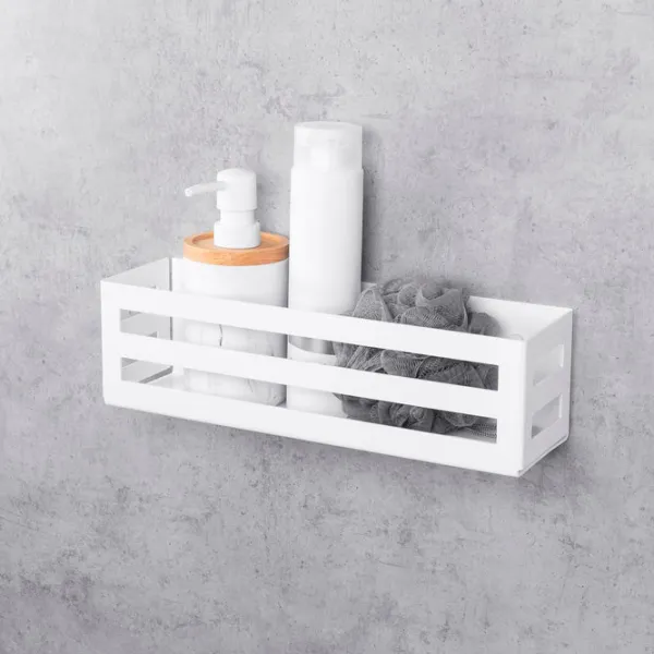 Полка для ванной Daske Shelf-Organizer Country Adhesive Алюминий/ White Mono photo 2
