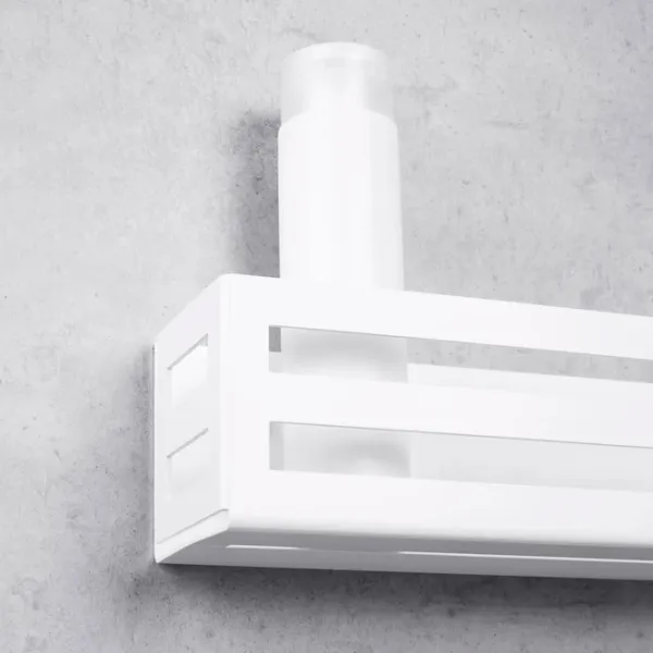 Полка для ванной Daske Shelf-Organizer Country Adhesive Алюминий/ White Mono photo 3