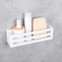 Raft pentru baie Daske Shelf-Organizer Country Adhesive Aluminiu/ White Mono photo 4