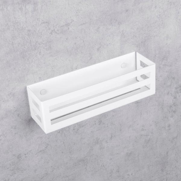 Полка для ванной Daske Shelf-Organizer Country Adhesive Алюминий/ White Mono photo 7
