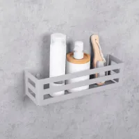 Raft pentru baie Daske Shelf-Organizer Country Adhesive Aluminiu/ Grey Mono photo 2