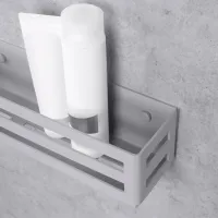 Raft pentru baie Daske Shelf-Organizer Country Adhesive Aluminiu/ Grey Mono photo 3