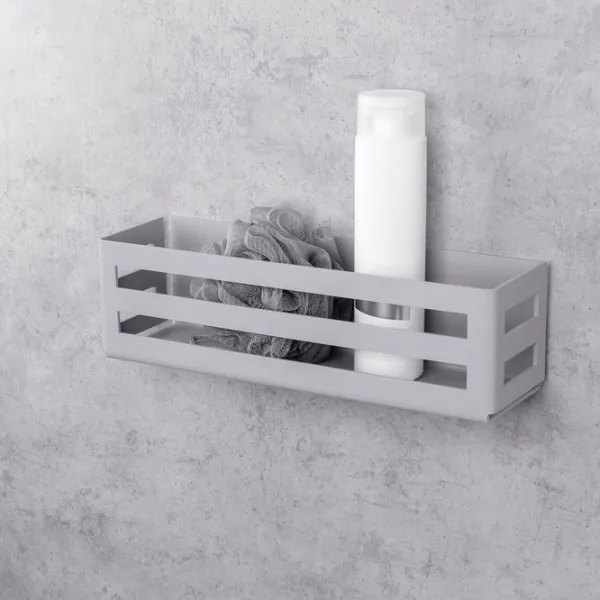 Raft pentru baie Daske Shelf-Organizer Country Adhesive Aluminiu/ Grey Mono photo 4