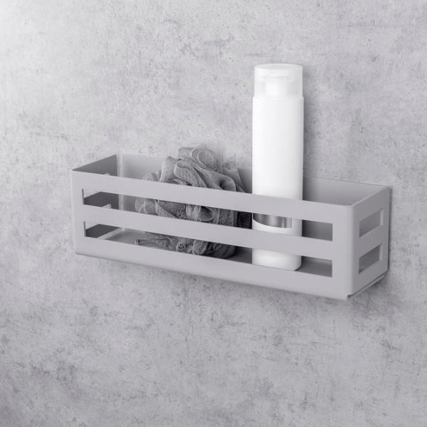 Raft pentru baie Daske Shelf-Organizer Country Adhesive Aluminiu/ Grey Mono photo 4