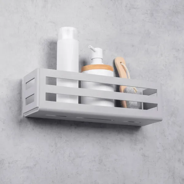 Raft pentru baie Daske Shelf-Organizer Country Adhesive Aluminiu/ Grey Mono photo 5