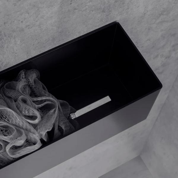 Полка для ванной Daske Shelf-Organizer Basket Adhesive Алюминий/ Black Mono photo 7
