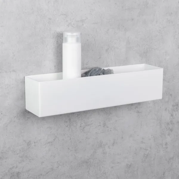 Полка для ванной Daske Shelf-Organizer Basket Adhesive Алюминий/ White Mono photo 2