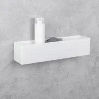Raft pentru baie Daske Shelf-Organizer Basket Adhesive Aluminiu/ White Mono photo 2