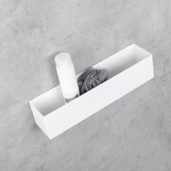 Полка для ванной Daske Shelf-Organizer Basket Adhesive Алюминий/ White Mono photo 3
