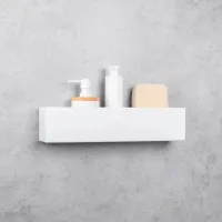 Raft pentru baie Daske Shelf-Organizer Basket Adhesive Aluminiu/ White Mono photo 8
