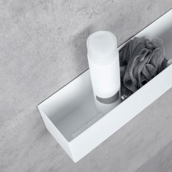 Полка для ванной Daske Shelf-Organizer Basket Adhesive Алюминий/ White Mono photo 9