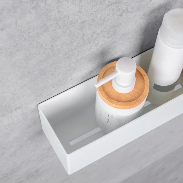 Полка для ванной Daske Shelf-Organizer Basket Adhesive Алюминий/ White Mono photo 12