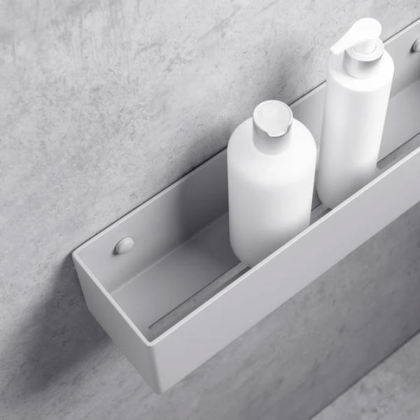 Полка для ванной Daske Shelf-Organizer Basket Adhesive Алюминий/ Grey Mono photo 3