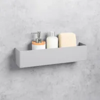 Raft pentru baie Daske Shelf-Organizer Basket Adhesive Aluminiu/ Grey Mono photo 6