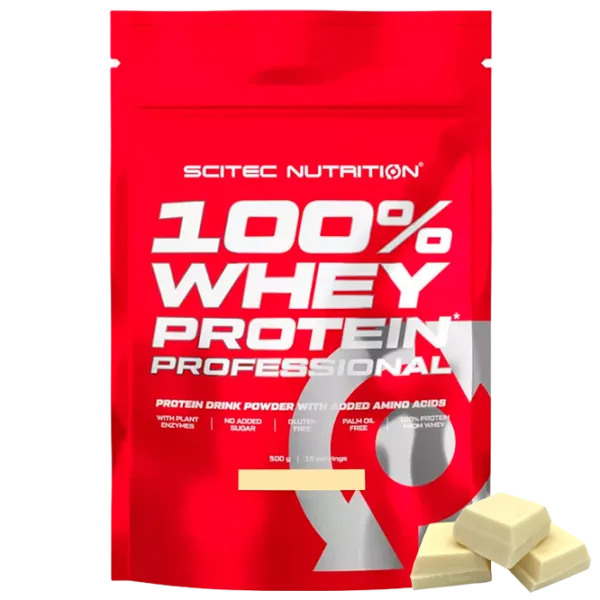 Proteină Scitec Nutrition 100% Whey Protein Professional 500 g (5999100031722) praf/ Ciocolată albă photo 1 Proteină Scitec Nutrition 100% Whey Protein Professional 500 g (5999100031722) praf/ Ciocolată albă photo 1