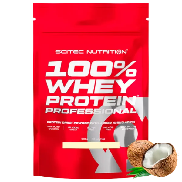 Proteină Scitec Nutrition 100% Whey Protein Professional 500 g (5999100021938) praf/ Nucă de cocos photo 1 Proteină Scitec Nutrition 100% Whey Protein Professional 500 g (5999100021938) praf/ Nucă de cocos photo 1