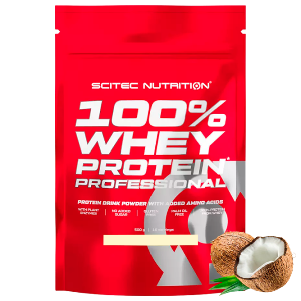 Proteină Scitec Nutrition 100% Whey Protein Professional 500 g (5999100021938) praf/ Nucă de cocos photo 1 Proteină Scitec Nutrition 100% Whey Protein Professional 500 g (5999100021938) praf/ Nucă de cocos photo 1