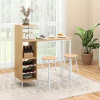 Set masă și scaune Costway JV10669NA () Dreptunghiulară/ MDF/ Soft Beige photo 5