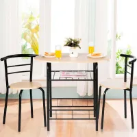 Set masă și scaune Costway HW54057NA () Dreptunghiulară/ MDF/ Soft Beige photo 5
