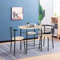 Set masă și scaune Costway HW54057NA () Dreptunghiulară/ MDF/ Soft Beige photo 6