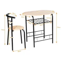 Set masă și scaune Costway HW54057NA () Dreptunghiulară/ MDF/ Soft Beige photo 7