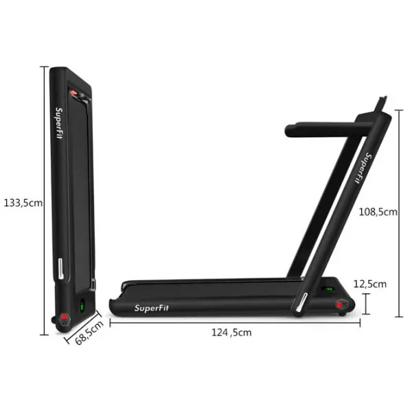 Bandă de alergat Costway SP37514DE-BK 12 km/ h/ 120 kg/ Black photo 3 Bandă de alergat Costway SP37514DE-BK 12 km/ h/ 120 kg/ Black photo 3