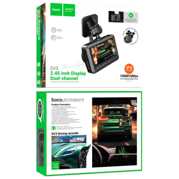 Видеорегистратор Hoco DV3 Driving Recorder CMOS/ Black photo 8