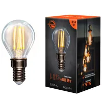 Лампочка светодиодная филаментная Rexant 604-125 E14/ 7.5 Вт/ 2700 K/ 600лм/ Yellow photo 2