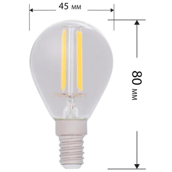 Лампочка светодиодная филаментная Rexant 604-125 E14/ 7.5 Вт/ 2700 K/ 600лм/ Yellow photo 3 Лампочка светодиодная филаментная Rexant 604-125 E14/ 7.5 Вт/ 2700 K/ 600лм/ Yellow photo 3