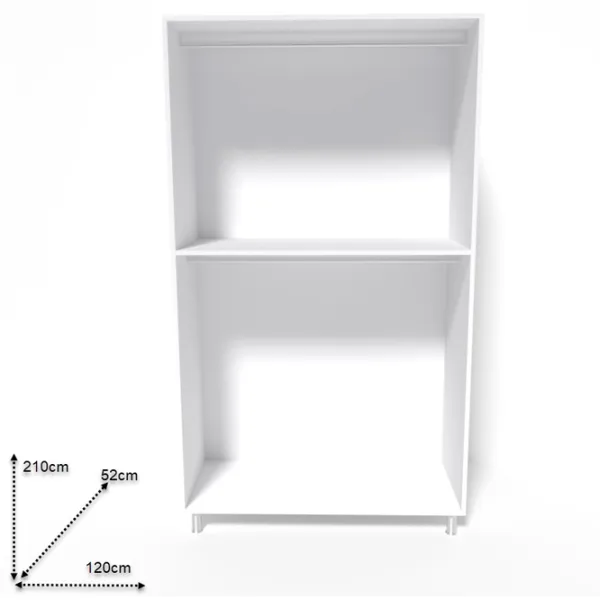 Шкаф Smartex N6 120 x 52см x 210 / ДСП / White photo 2