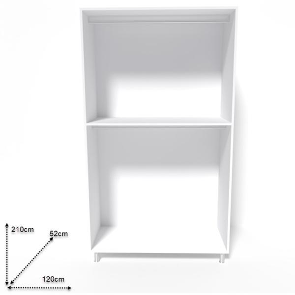Шкаф Smartex N6 120 x 52см x 210 / ДСП / White photo 2