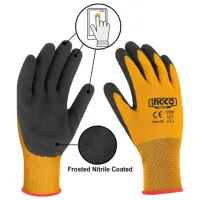 Mănuși de protecție INGCO Nitrile Coated Gloves Poliester/ Yelow photo 2