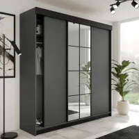 Шкаф Prime Furniture Lamaro 200 x 59см x 205 / ЛДСП / Графитовый photo 2