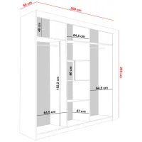 Шкаф Prime Furniture Lamaro 200 x 59см x 205 / ЛДСП / Графитовый photo 4