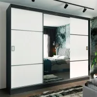 Шкаф Prime Furniture Retro 3 200 x 59см x 205 / ЛДСП / Чёрный photo 3
