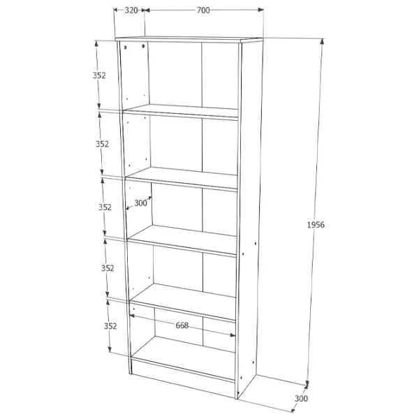 Dulap Haaus Flint 2U 70 x 32 x 195.6 / PAL / Stejar Sonoma photo 2