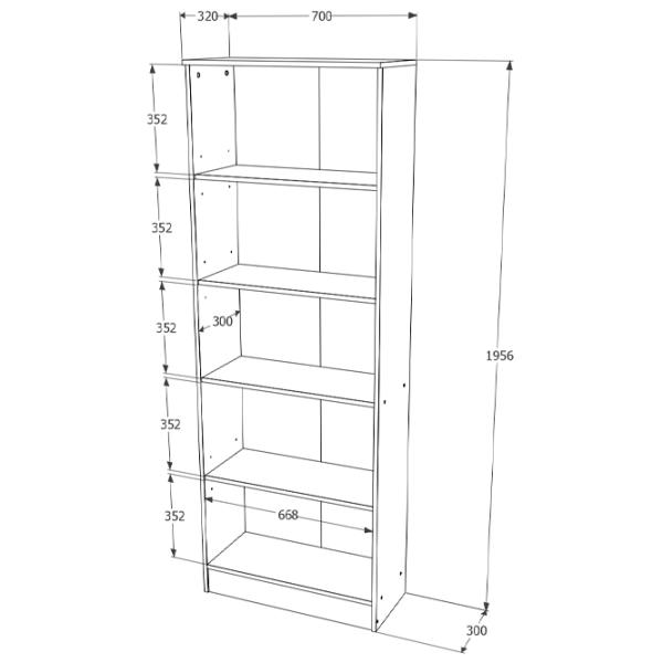 Dulap Haaus Flint 2U 70 x 32 x 195.6 / PAL / Stejar Sonoma photo 2
