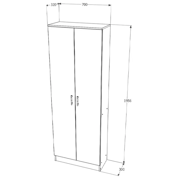 Dulap Haaus Flint 2U 70 x 32 x 195.6 / PAL / Stejar Sonoma photo 4