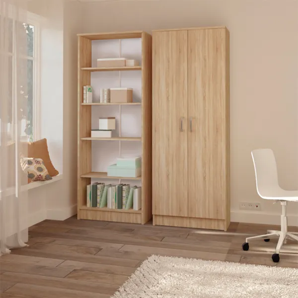 Dulap Haaus Flint 2U 70 x 32 x 195.6 / PAL / Stejar Sonoma photo 5