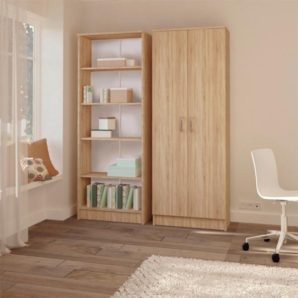 Dulap Haaus Flint 2U 70 x 32 x 195.6 / PAL / Stejar Sonoma photo 5