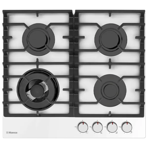 Plită încorporabilă pe gaz Hansa BHKW671830 Sticlă călită/ White photo 1